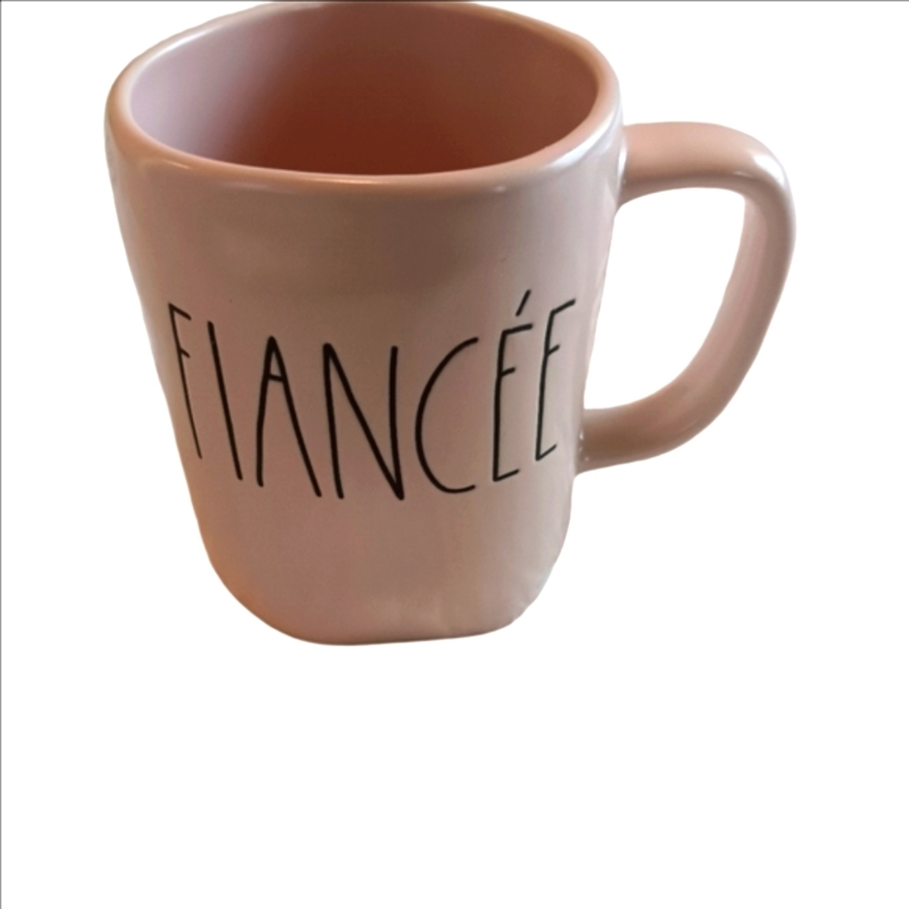 Rae Dunn FIANCEE Soft Pink Ceramic Mug - Picture 2 of 5